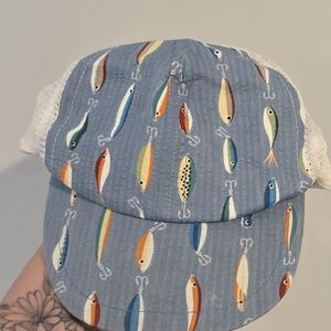 Blue Fishing Lure Patterned Hat